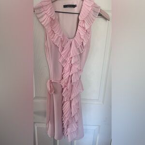Ark & Co Pink Backless Ruffle Dress
